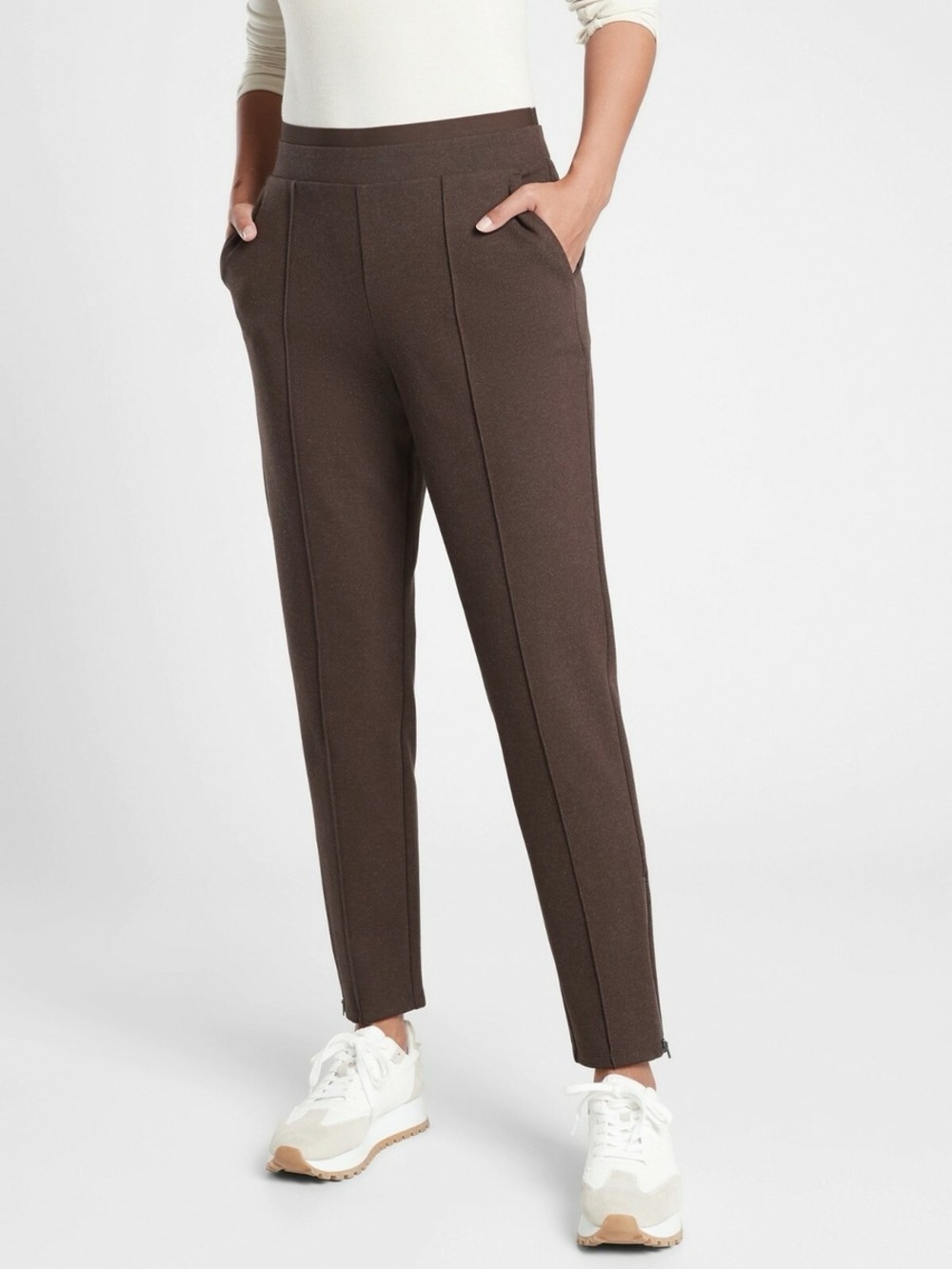 Athleta Venice Heathered Pintuck Pant Brown